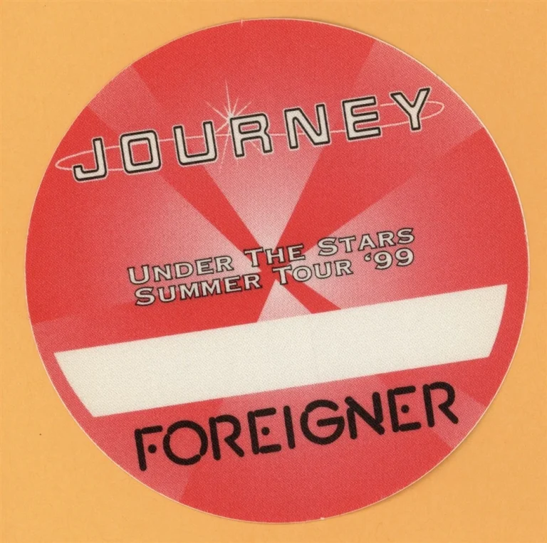 Journey 1999 Under The Stars w/ Foreigner Concert Tour Backstage Pass