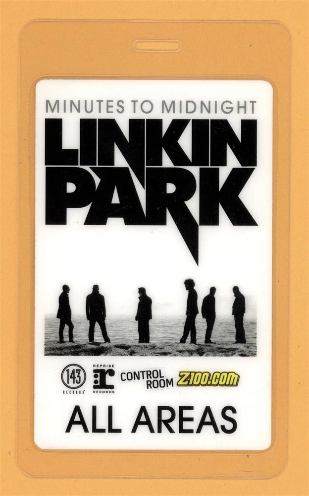 Linkin Park 2007 Minutes To Midnight Tour AA Laminated Backstage Pass