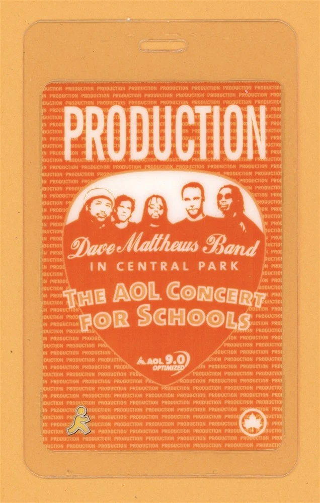 Dave Matthews Band 2003 in Central Park Tour Laminated Backstage Pass