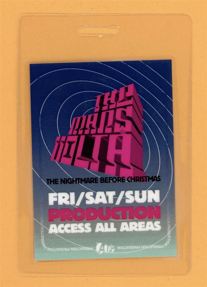 The Mars Volta 2005 Nightmare Before Christmas Tour AA Laminated Backstage Pass