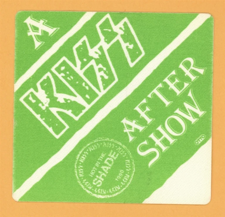 KISS 1990 Hot in the Shade Concert Tour After Show Backstage Pass