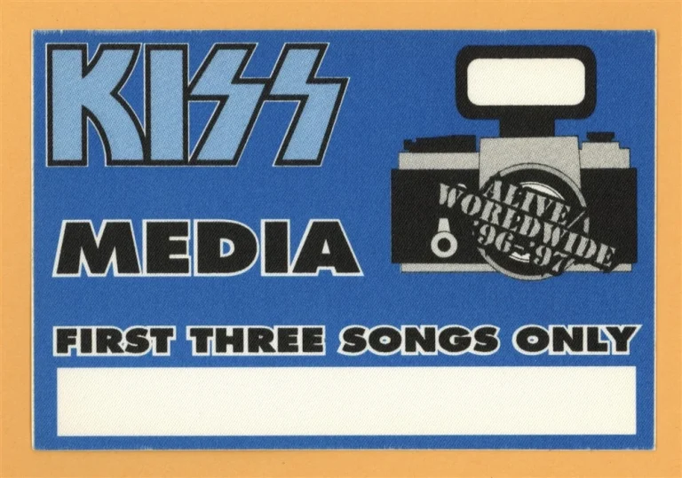 KISS 1996 Alive Worldwide Concert Tour Media Backstage Pass