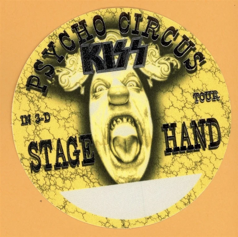 KISS 1998 Psycho Circus Concert Tour Stage Hand Backstage Pass