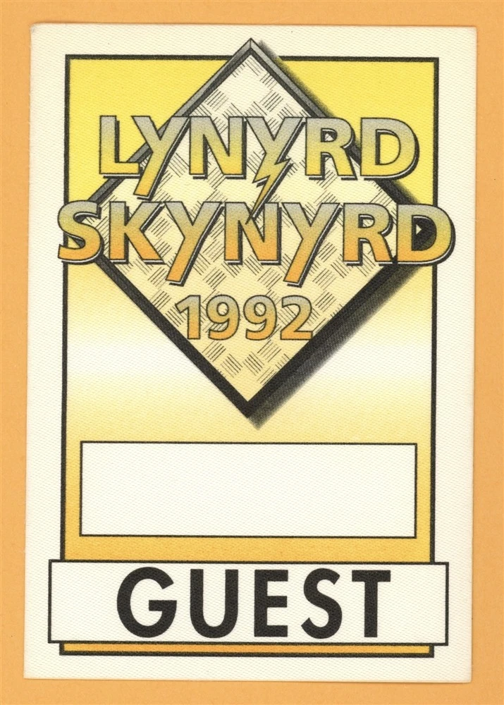 Lynyrd Skynyrd 1992 Last of the Lies Concert Tour Guest Backstage Pass