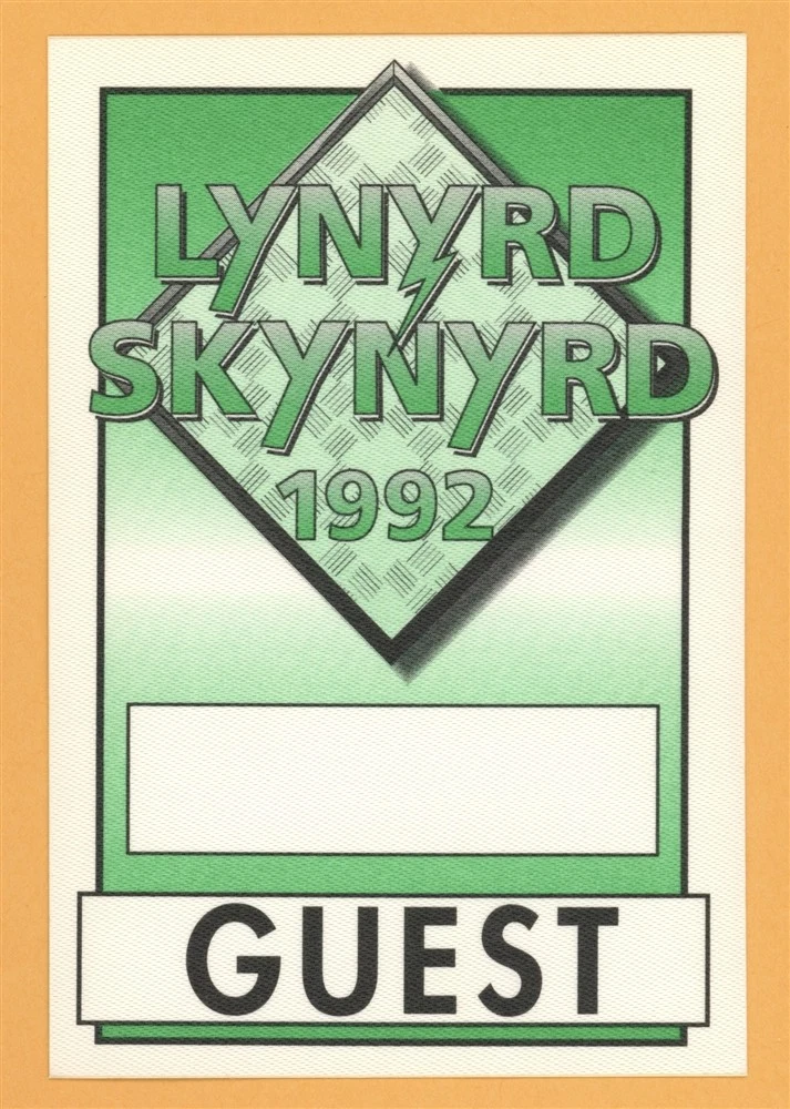 Lynyrd Skynyrd 1992 Last of the Lies Concert Tour Guest Backstage Pass