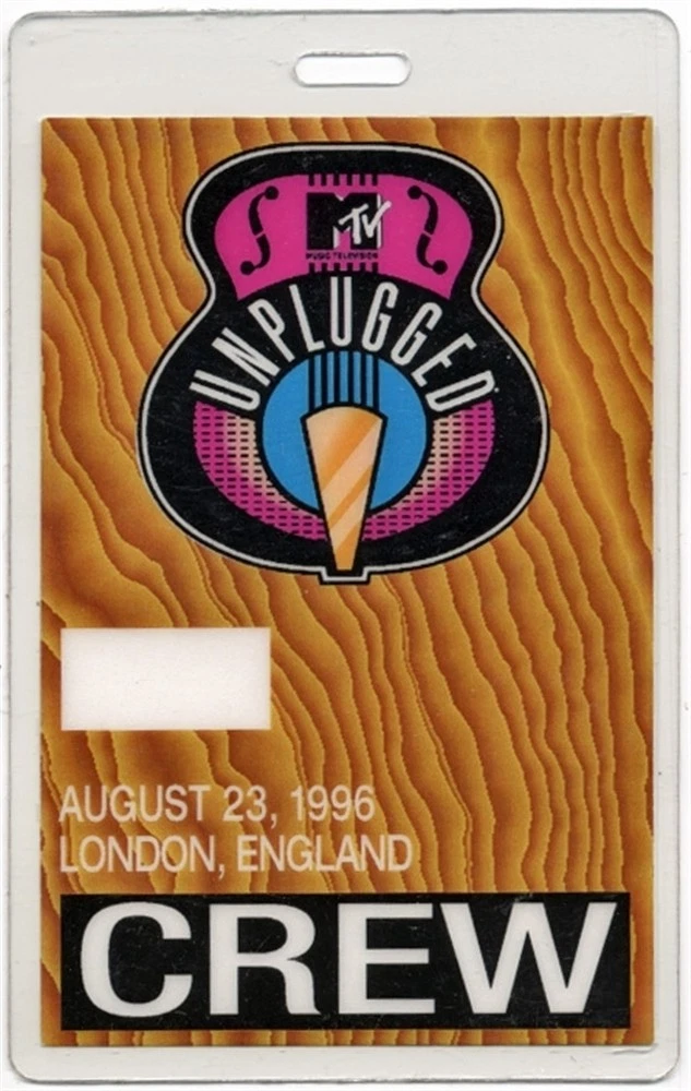 Oasis 1996 MTV Unplugged Morning Glory Concert Tour Laminated Backstage Pass