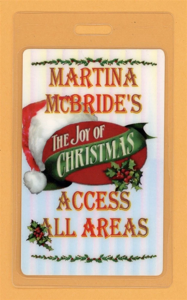 Martina McBride 1998 Joy of Christmas Tour AA Laminated Backstage Pass
