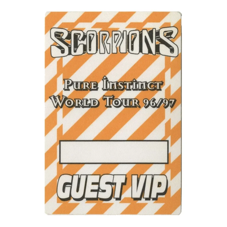 Scorpions 1996 Pure Instinct Concert Tour Guest VIP Backstage Pass