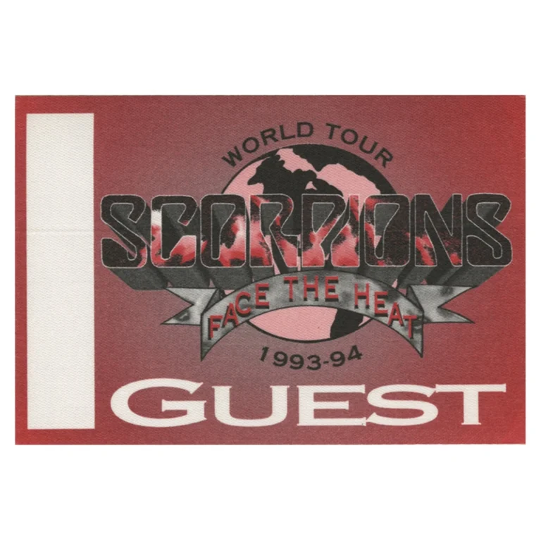 Scorpions 1993 Face the Heat Concert Tour Guest Backstage Pass