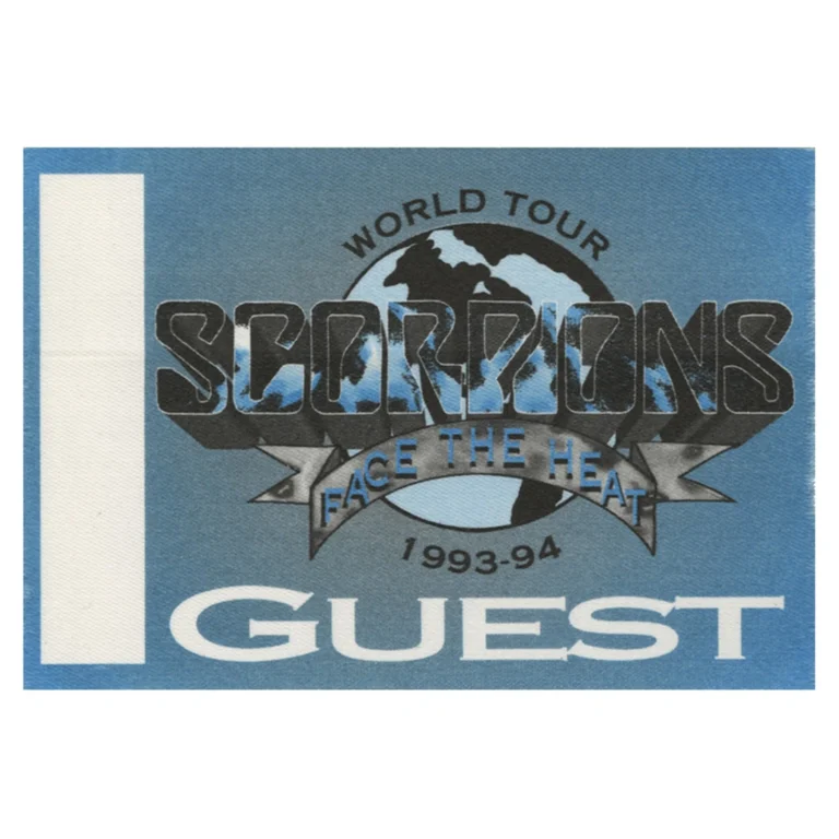 Scorpions 1993 Face the Heat Concert Tour Guest Backstage Pass