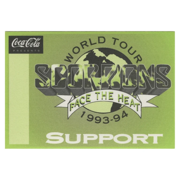 Scorpions 1993 Face the Heat Concert Tour Support Backstage Pass - Coke
