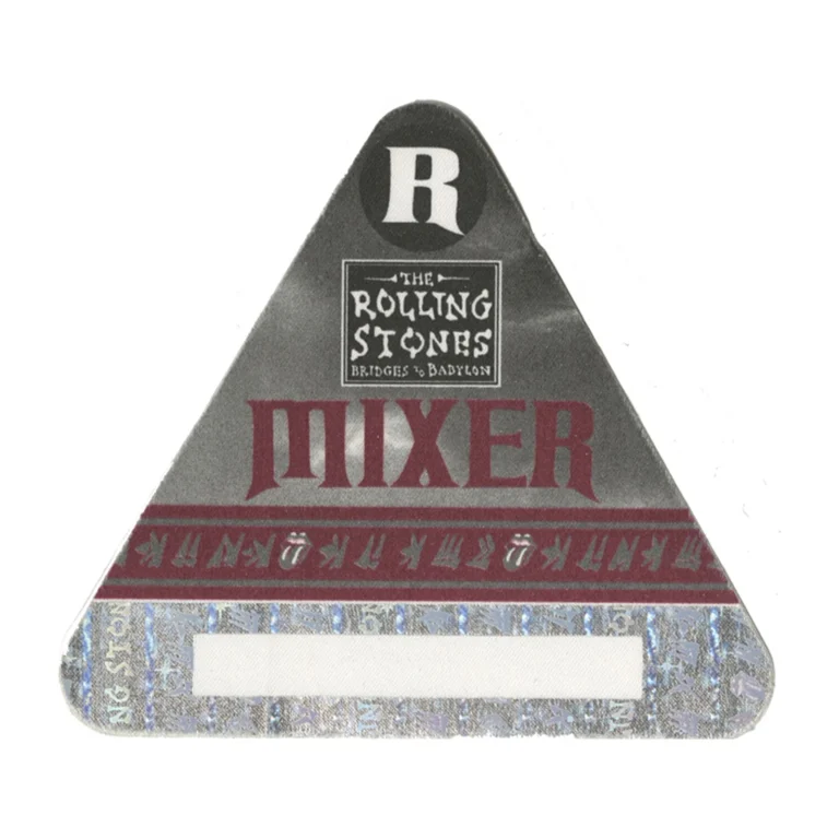 Rolling Stones 1997 Bridges to Babylon Concert Tour Mixer Backstage Pass