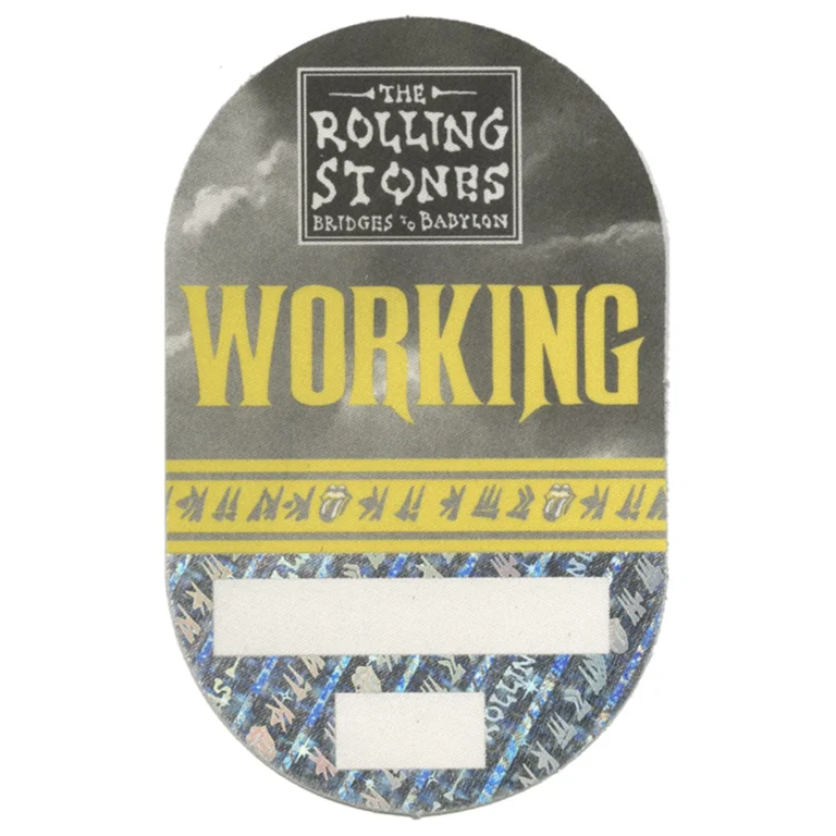 Rolling Stones 1997 Bridges to Babylon Concert Tour Working Backstage Pass