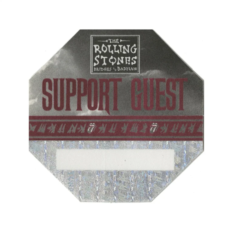 Rolling Stones 1997 Bridges to Babylon Concert Tour Support Guest Backstage Pass