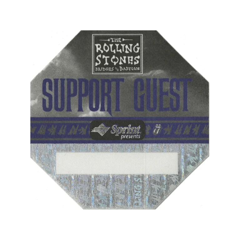 Rolling Stones 1997 Bridges to Babylon Concert Tour Support Guest Backstage Pass