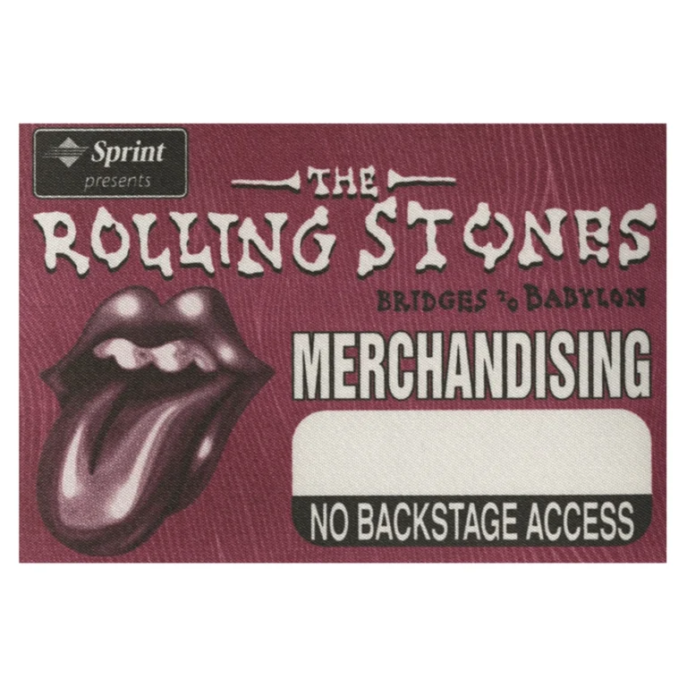 Rolling Stones 1997 Bridges to Babylon Concert Tour Merchandise Backstage Pass