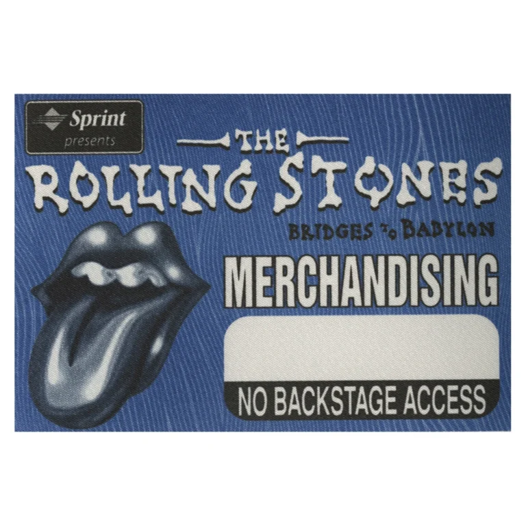 Rolling Stones 1997 Bridges to Babylon Concert Tour Merchandise Backstage Pass