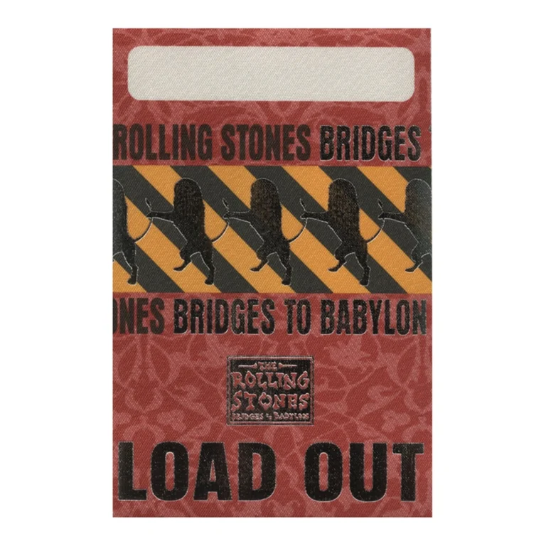 Rolling Stones 1997 Bridges to Babylon Concert Tour Load Out Backstage Pass
