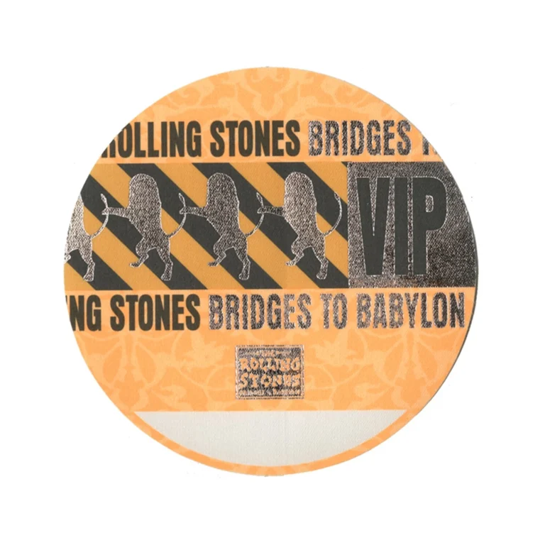 Rolling Stones 1997 Bridges to Babylon Concert Tour VIP Backstage Pass
