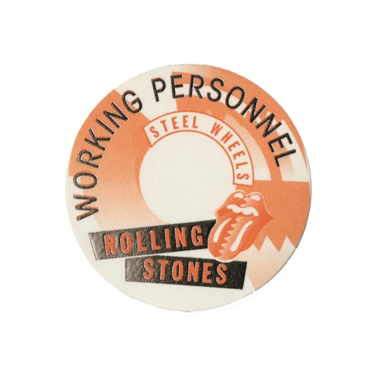 Rolling Stones 1989 Steel Wheels Concert Tour Working Backstage Pass