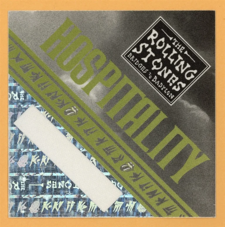 Rolling Stones 1997 Bridges to Babylon Concert Tour Hospitality Backstage Pass