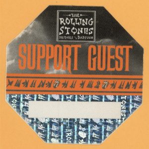 Rolling Stones 1997 Bridges to Babylon Concert Tour Support Guest Backstage Pass