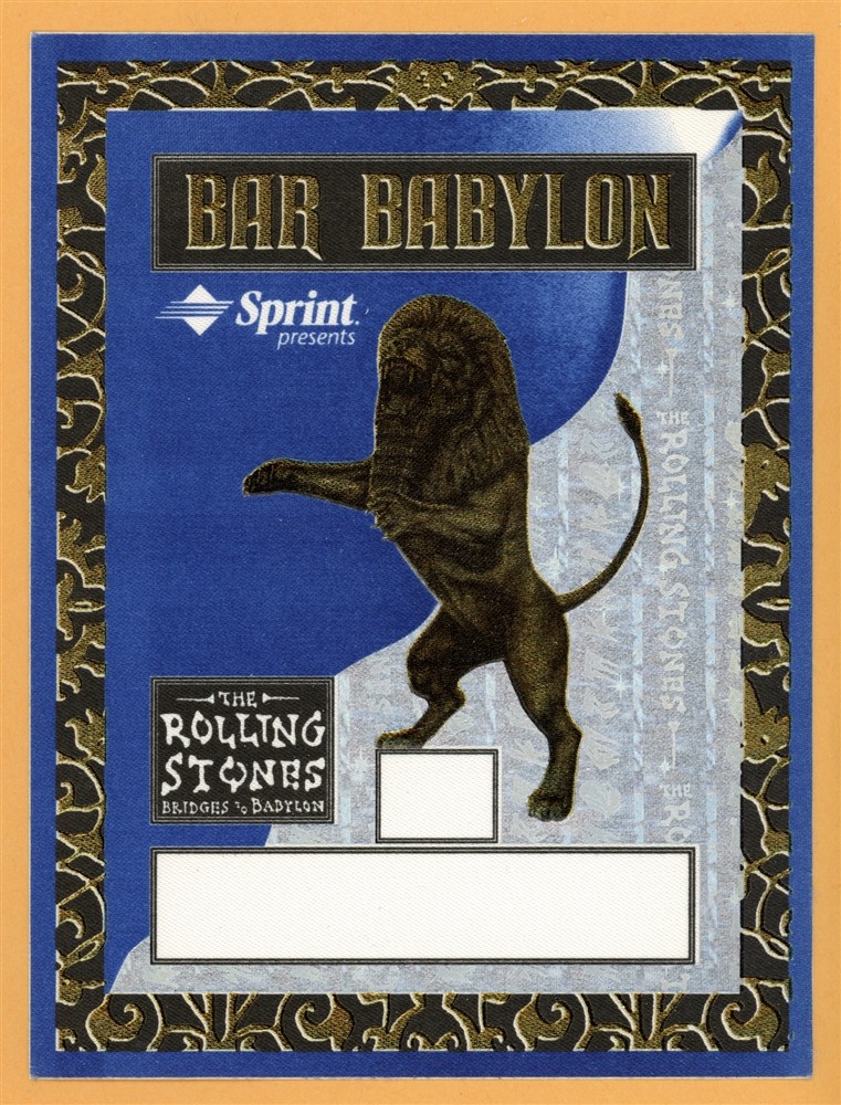 Rolling Stones 1997 Bridges to Babylon Concert Tour Guest Backstage Pass