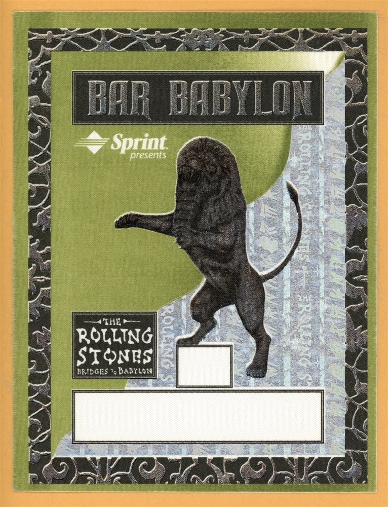 Rolling Stones 1997 Bridges to Babylon Concert Tour Guest Backstage Pass