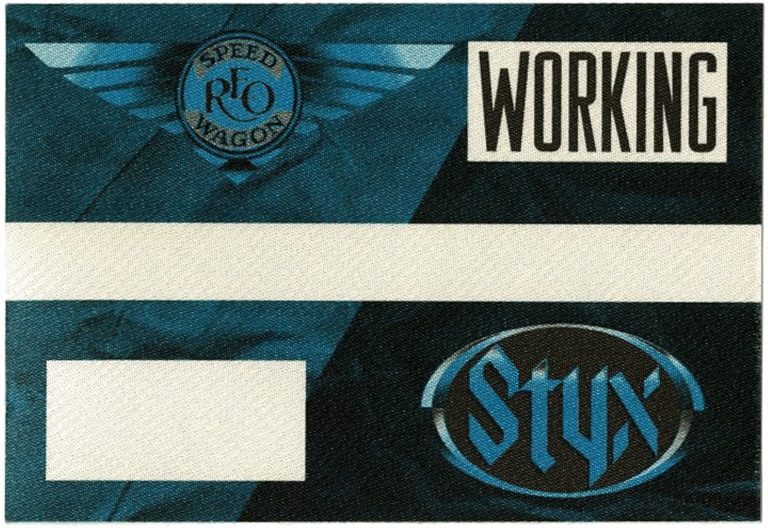 Styx 2000 Arch Allies Concert Tour Working Backstage Pass