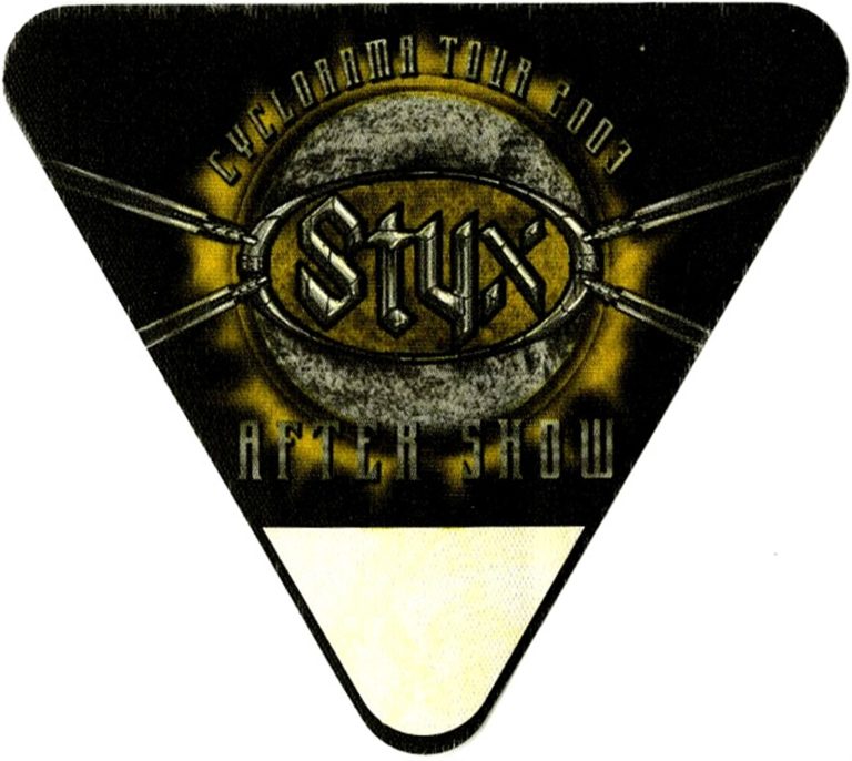 Styx 2003 Cyclorama Concert Tour After Show Backstage Pass