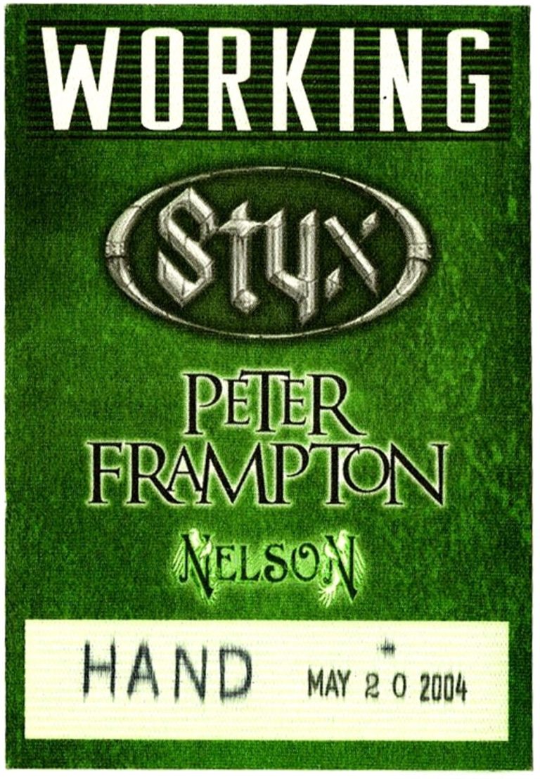 Styx 2004 Cyclorama Concert Tour Working Backstage Pass