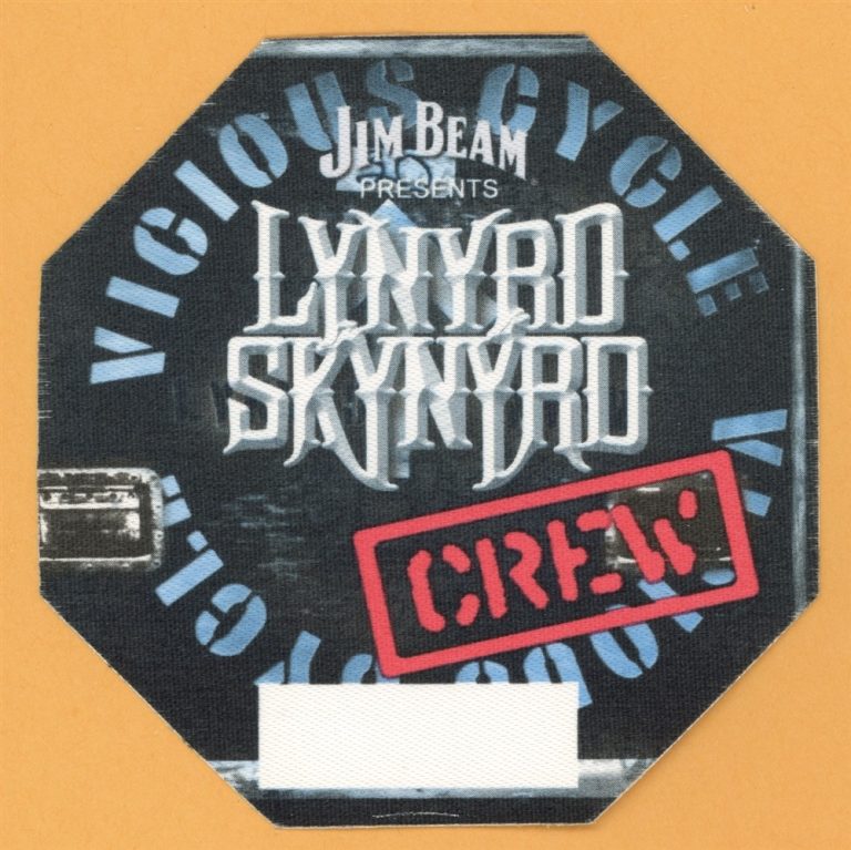 Lynyrd Skynyrd 2003 Vicious Cycle Concert Tour Crew Backstage Pass