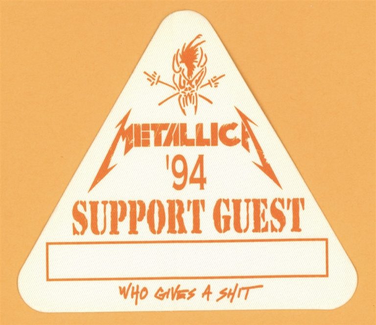 Metallica 1994 Sh*t Hits the Sheds Concert Tour Support Guest Backstage Pass