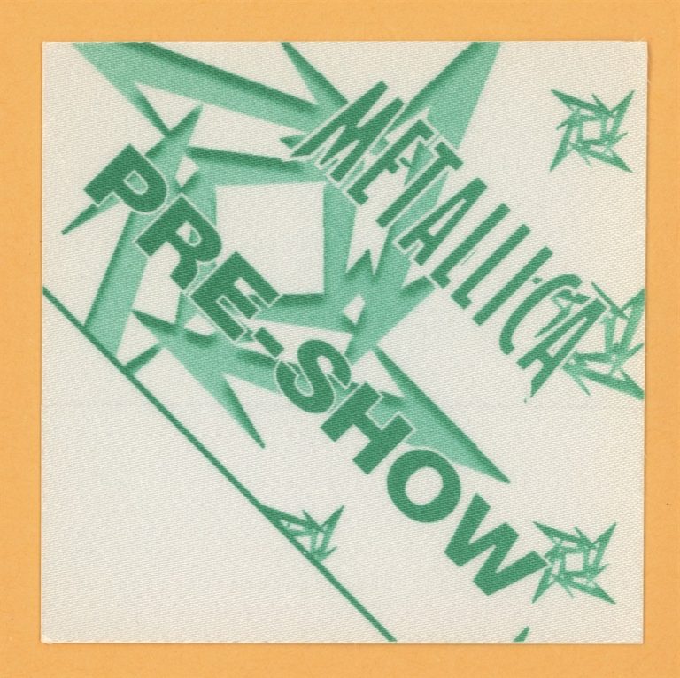 Metallica 1997 Load Concert Tour Preshow Backstage Pass