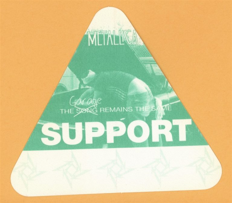 Metallica 1999 The Garage Remains the Same Concert Tour Support Backstage Pass
