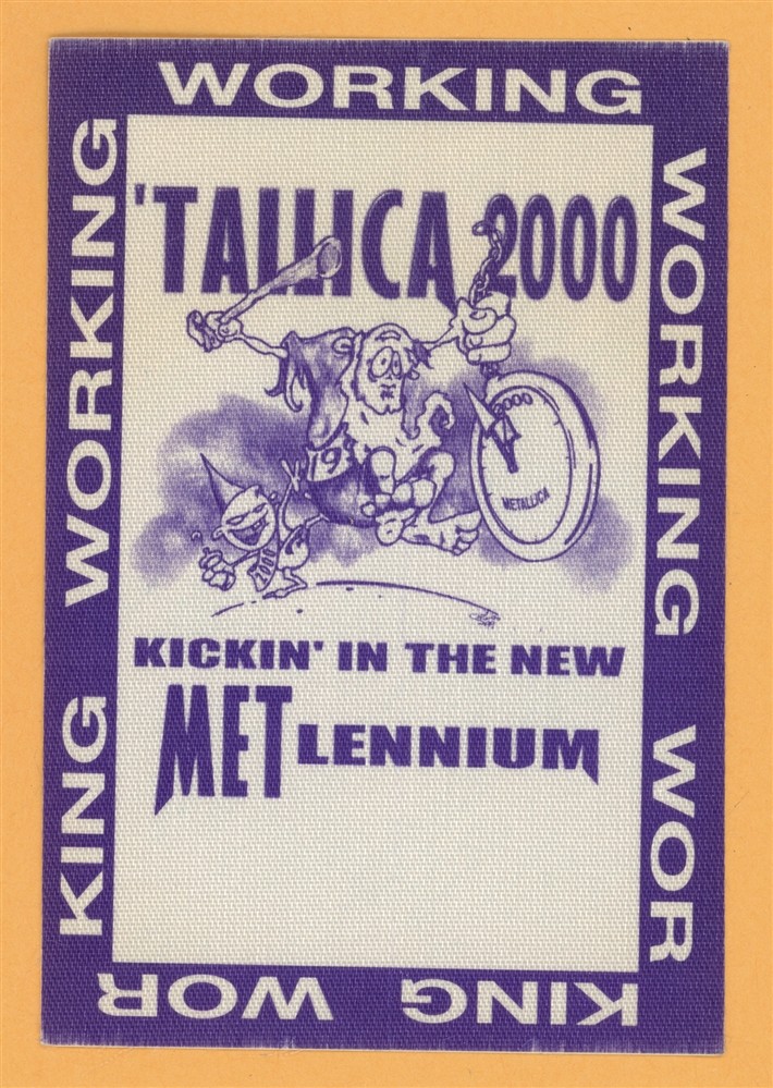 Metallica 2000 M2K Concert Tour Working Backstage Pass