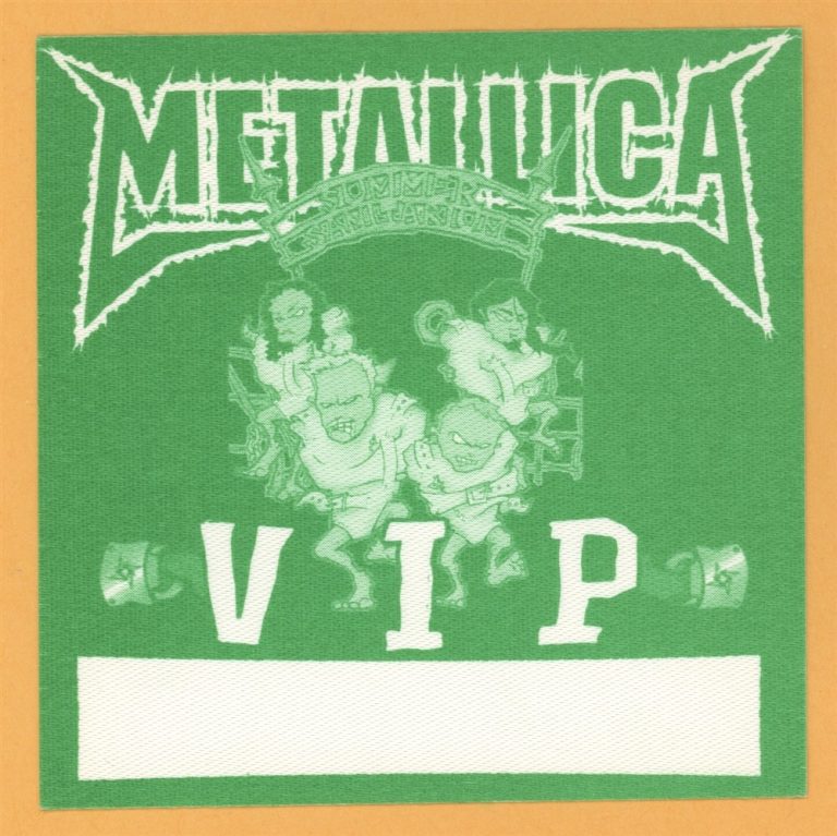 Metallica 2000 Summer Sanitarium Concert Tour VIP Backstage Pass