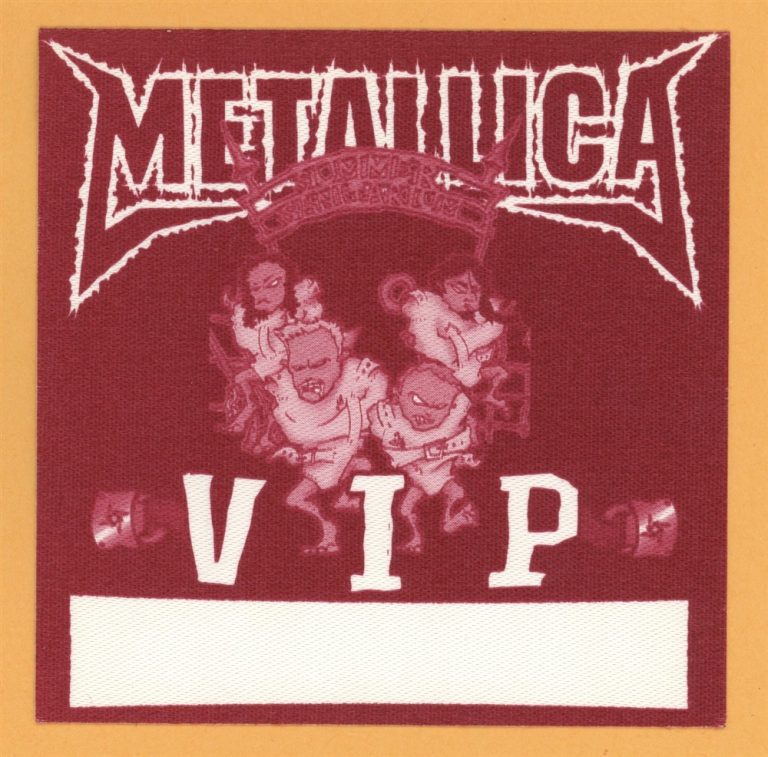 Metallica 2000 Summer Sanitarium Concert Tour VIP Backstage Pass