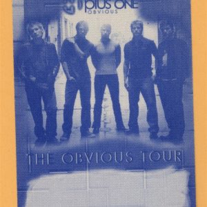 Plus One 2002 The Obvious Concert Tour Backstage Pass