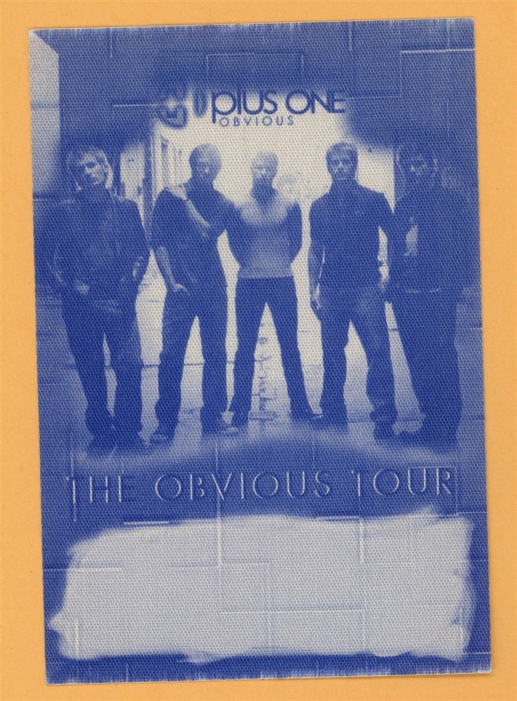 Plus One 2002 The Obvious Concert Tour Backstage Pass