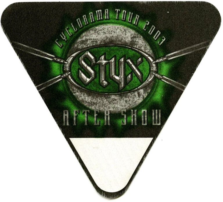 Styx 2003 Cyclorama Concert Tour After Show Backstage Pass