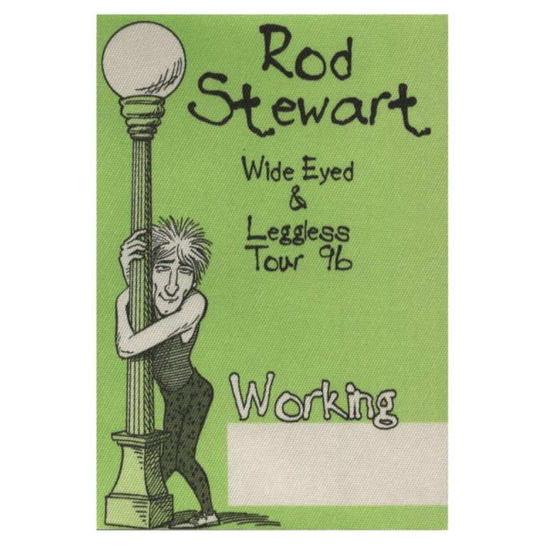 Rod Stewart 1996 Wide Eyed & Legless Concert Tour Working Backstage Pass
