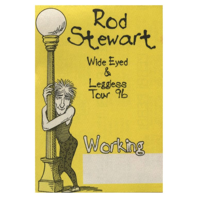 Rod Stewart 1996 Wide Eyed & Legless Concert Tour Working Backstage Pass