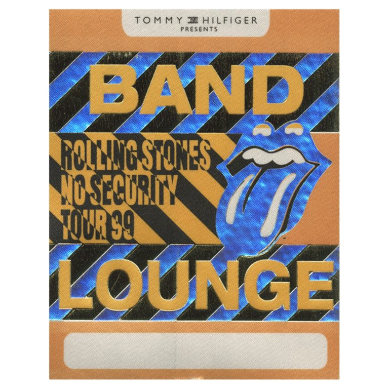 Rolling Stones 1999 No Security Concert Tour Band Lounge Backstage Pass