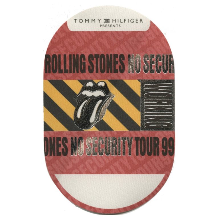 Rolling Stones 1999 No Security Concert Tour Working Backstage Pass