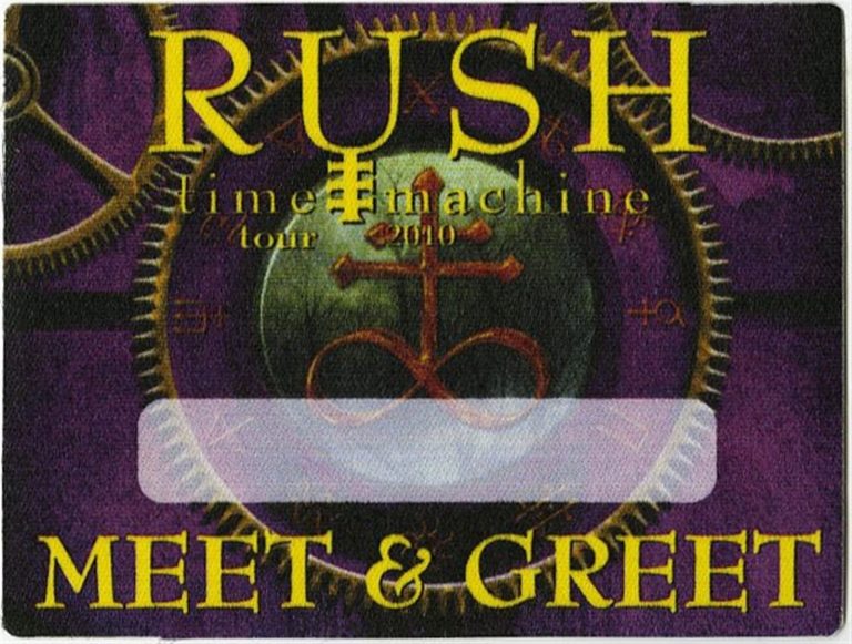 Rush 2010 Time Machine Concert Tour Meet & Greet Backstage Pass