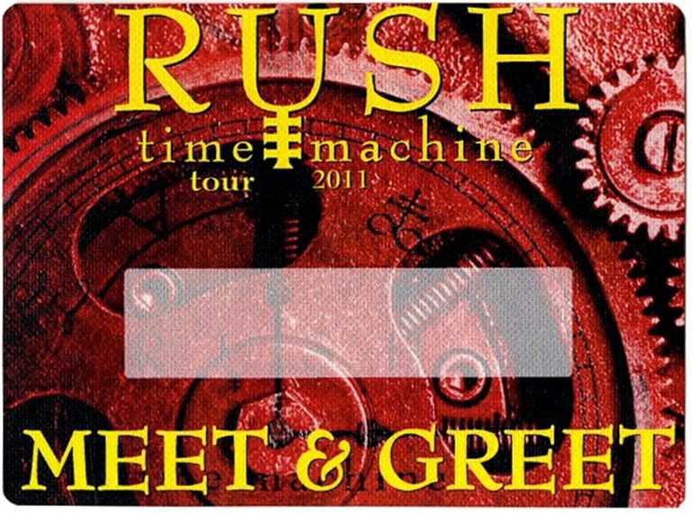 Rush 2011 Time Machine Concert Tour Meet & Greet Backstage Pass
