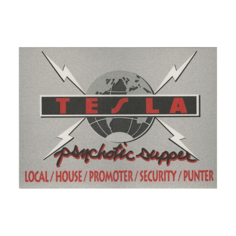 Tesla 1991 Psychotic Supper Concert Tour Local Crew Backstage Pass