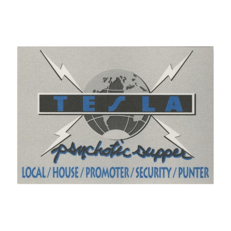 Tesla 1991 Psychotic Supper Concert Tour Local Crew Backstage Pass