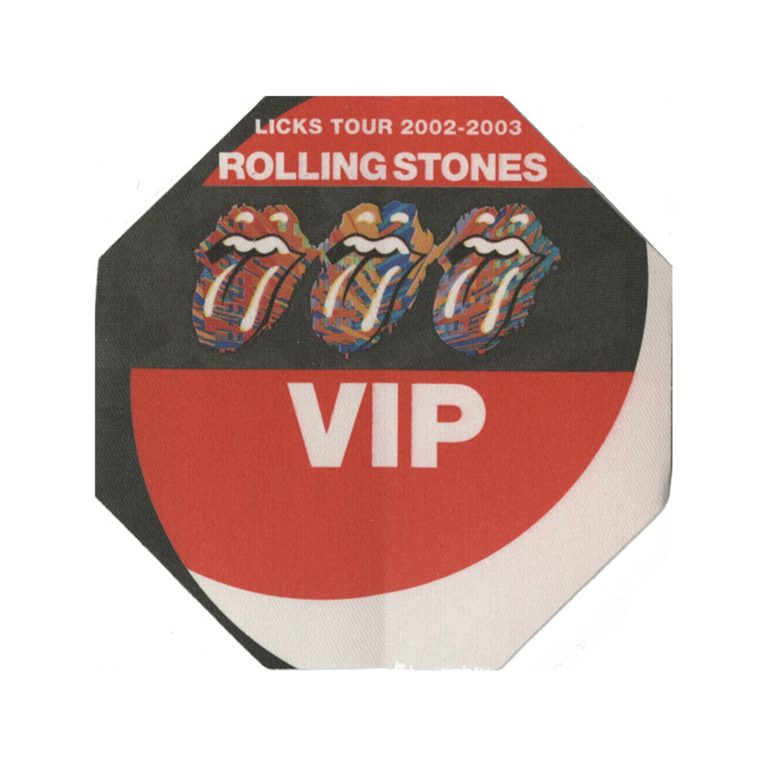 Rolling Stones 2002 Licks Concert Tour VIP Backstage Pass